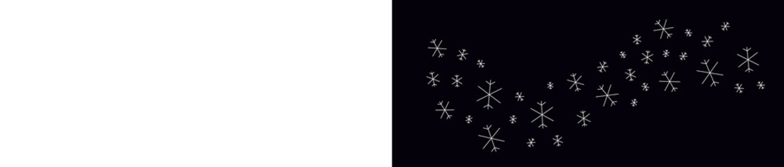 PNG image of Elegant white snowflake outlines, varying in size and detail, form a festive winter design on transparent background. © towsif