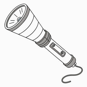 Flashlight Icon - Line Art Vector
