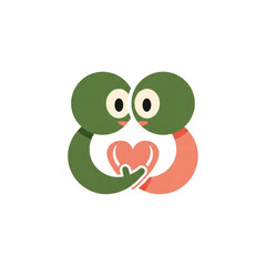 Obraz premium Abstract hugging couple forming heart