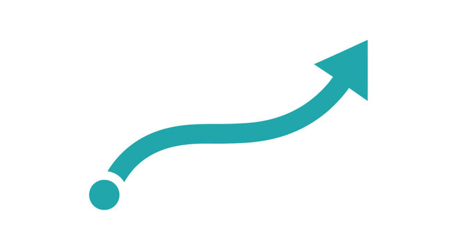 Teal arrow pointing up symbol.