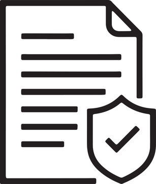 Art & Illustration, Verified document with shield and checkmark icon for secure data.