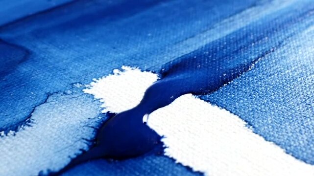 Blue and white fabric texture closeup.