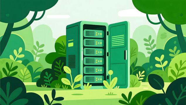 Green computing concept merges digital power with ecology