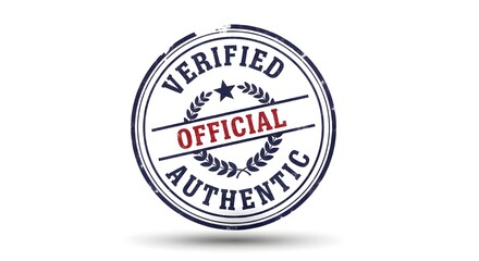 Obraz premium Verified Official Authentic Rubber Stamp Icon on White Background