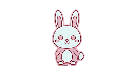 Fototapeta premium Cute Pink and White Cartoon Bunny