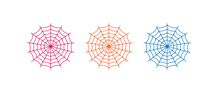 Spider webs in different pastel color variations
