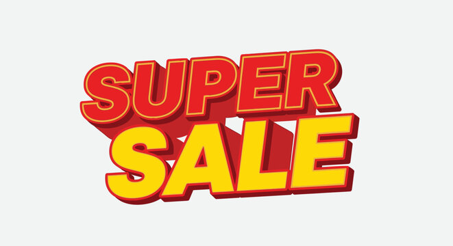 Super Sale Text Graphic Design Element.