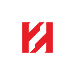 Obraz premium letter hz abstract stripes geometric negative space logo vector