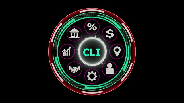 Business cli concept on black background