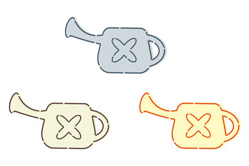 ジョウロのアイコン3色セット（じょうろ・ガーデニング・シンプルイラスト素材） © atumeru