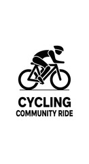Fototapeta premium Minimalist Silhouette Depicting a Cyclist In Action Promoting Community Cycling Events