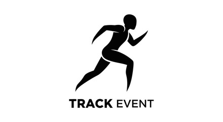 Obraz premium Minimalist Silhouette Depicting A Track Runner In Motion During A Sporting Event