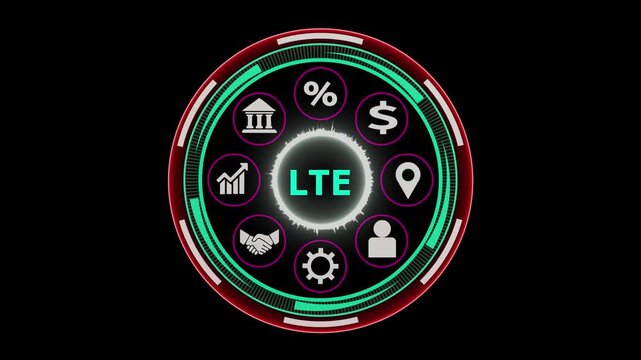 Lte network connection futuristic hud ui
