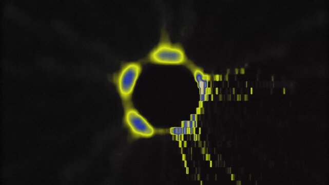 Cinematic Pixel Noise Poster with Mosaic Design