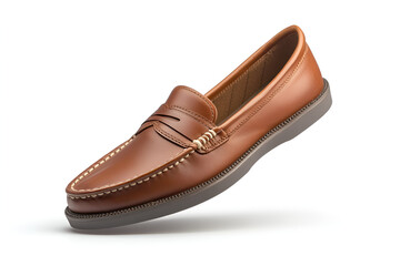 Fototapeta premium Elegant brown loafers studio setting product photography fashion isolated view footwear style