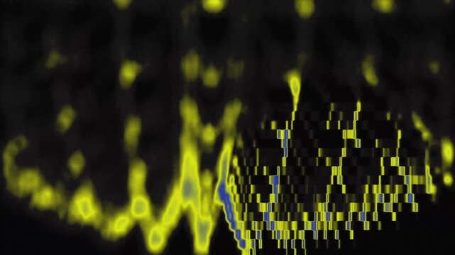 Digital Pixel Dither Poster with Abstract Layout