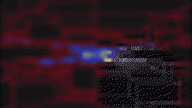 Pixel Mosaic Texture Poster with Digital Typography Style