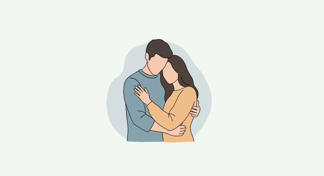 Young couple embracing each other.