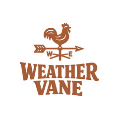 Classic Brown Rooster Weather Vane Logo with Bold Western Typography © Supar
