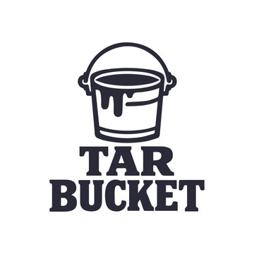 Minimalist Tar Bucket Logo Design Vector Illustration For Industry