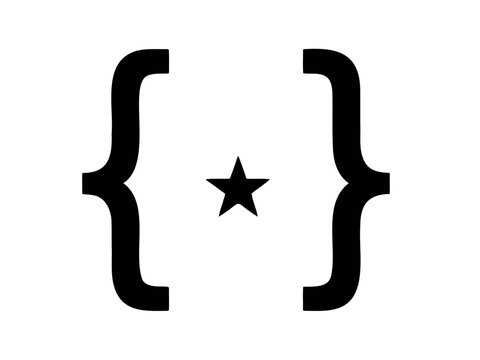Bracketed star symbol graphic