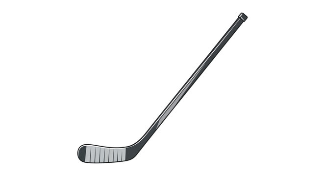 Flat design vector graphic of a sleek black hockey stick for professional sports