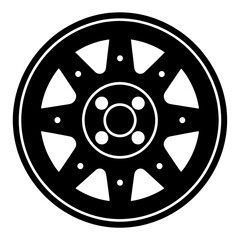 Obraz premium Modern Car Wheel Line Icon