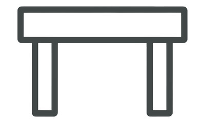 Fototapeta premium Modern Table Vector Icon with Two Legs