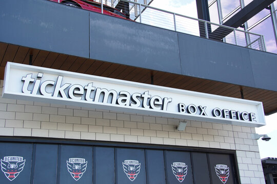 A Ticketmaster box office at Audi Field in the United States capital city of Washington D.C on April 7, 2024.