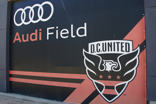 Audi Field, home to the MLS D.C. United soccer team, in the United States capital city of Washington D.C on April 7, 2024.