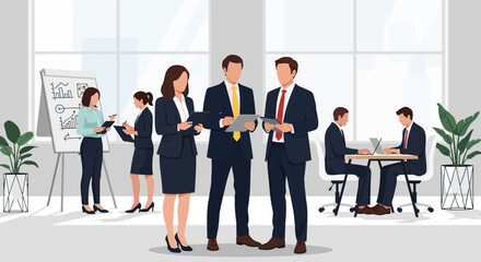 Fototapeta premium Business people in formal attire standing.