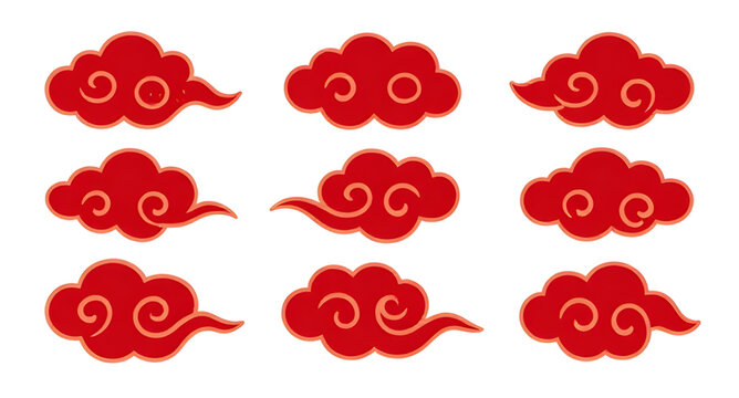 red cloud, asian cloud, chinese cloud, japanese cloud, xiangyun pattern, auspicious cloud, traditional ornament, decorative cloud, swirl cloud, cultural symbol, cloud icon, oriental design, cloud patt