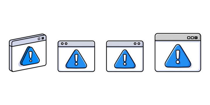 Web browser warning error notification window set on white