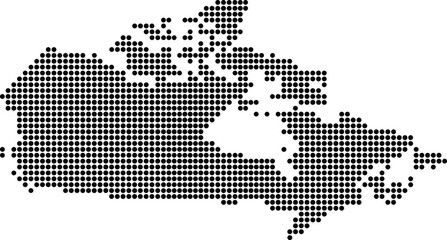 Canada dotted map vector illustration, abstract Canadian geographic silhouette with halftone dot pattern, modern minimal design isolated on white background © MdRayhan