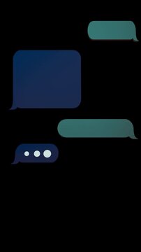 Digital Chat Bubbles and Message Icons on transparent Background, Communication Concept