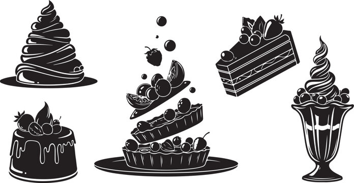 Delicious Desserts and Sweet Treats Illustration