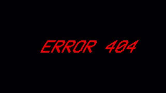 Error 404 Warning Glitch Animation with Digital Distortion and Hacking Theme on Transparent Background transparent background alpha channel