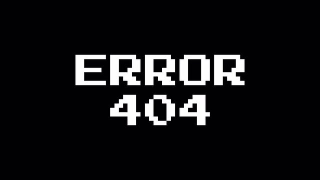 Error 404 Glitch Message with Alpha Channel for Cyber Security and Hacking Visuals transparent background alpha channel