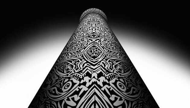 Intricate black and white mandala design.