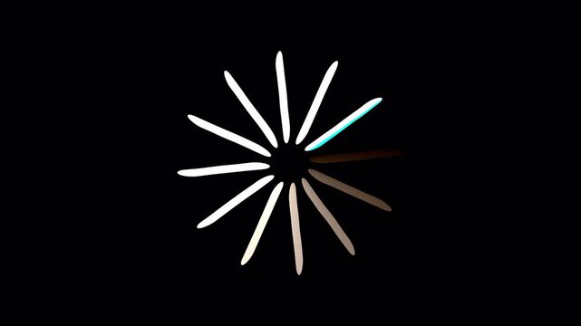 Cyberpunk Glitch Loading Spinner Animation with Futuristic UI Distortion Effect and Alpha Channel transparent background alpha channel