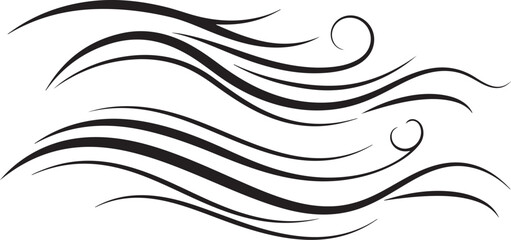 Fototapeta premium Elegant black swirling lines on white background illustration design