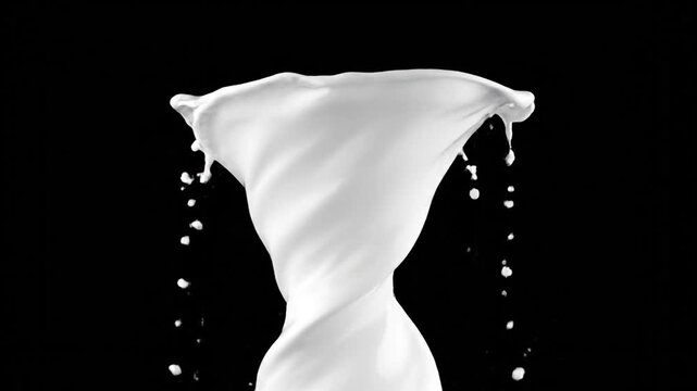 Milk Splashing in Slow Motion Closeup.