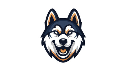 Cartoon husky dog smiling face mascot © Kaskus