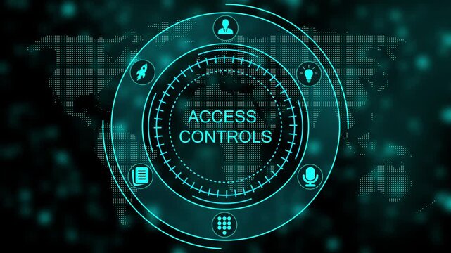 Access Controls Digital Interface Security Concept with on Dark Background login authentication