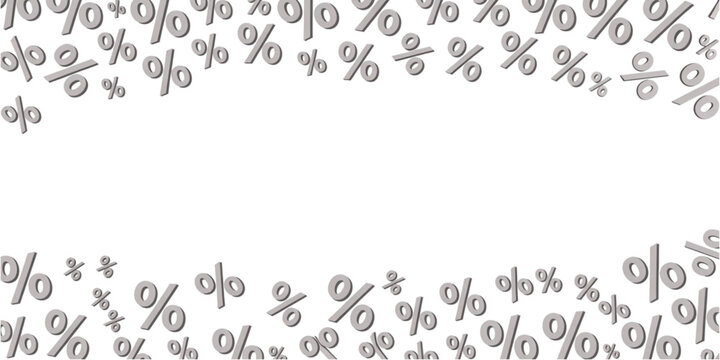 A collection of multiple gray percentage symbols arranged in a border pattern across the page Vector