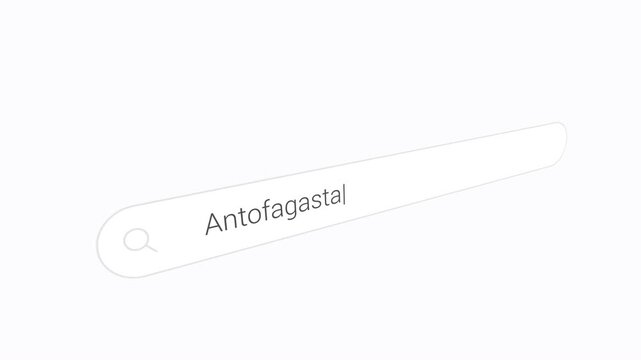 Typing Antofagasta in the Web Browser Search Engine - Close Up