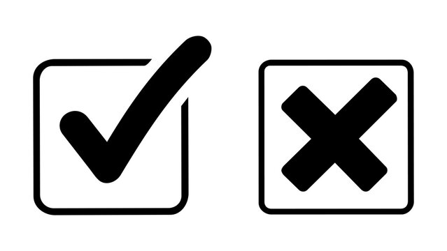 Simple clean checkmark, crossmark design