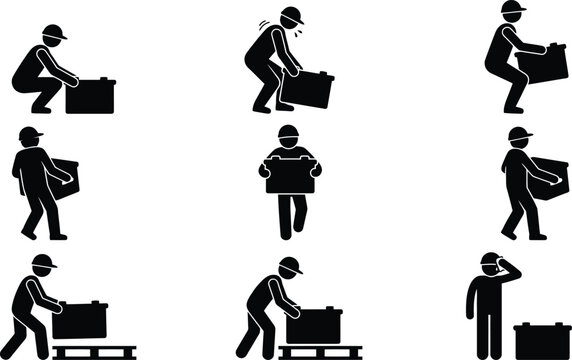 Illustrations d&eacute;taill&eacute;es des techniques de levage manuel s&eacute;curitaires et dangereuses pour la pr&eacute;vention des blessures au travail.