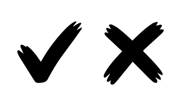 Isolated checkmark crossmark illustration design