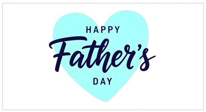 Happy father's day greeting card with heart design and text